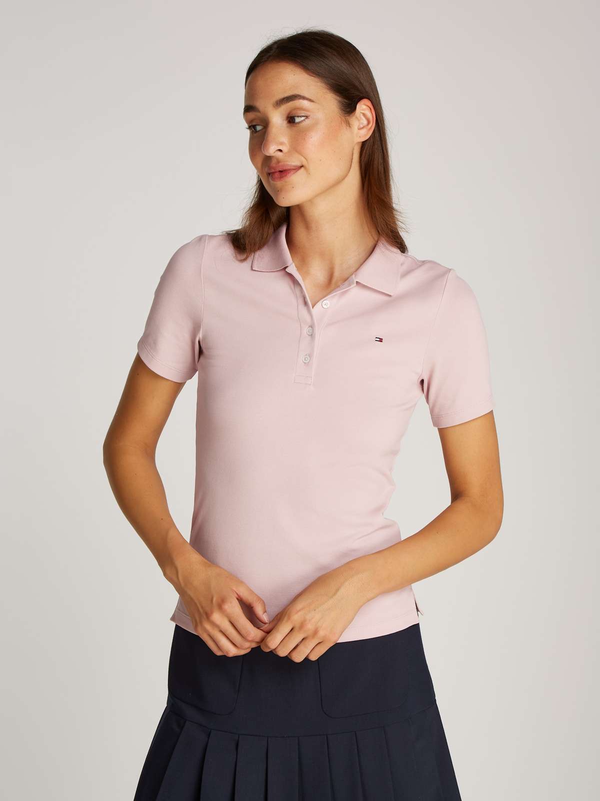 Рубашка-поло с вышивкой логотипа и разрезами по бокам 1985 Slim Fit Pique Premium