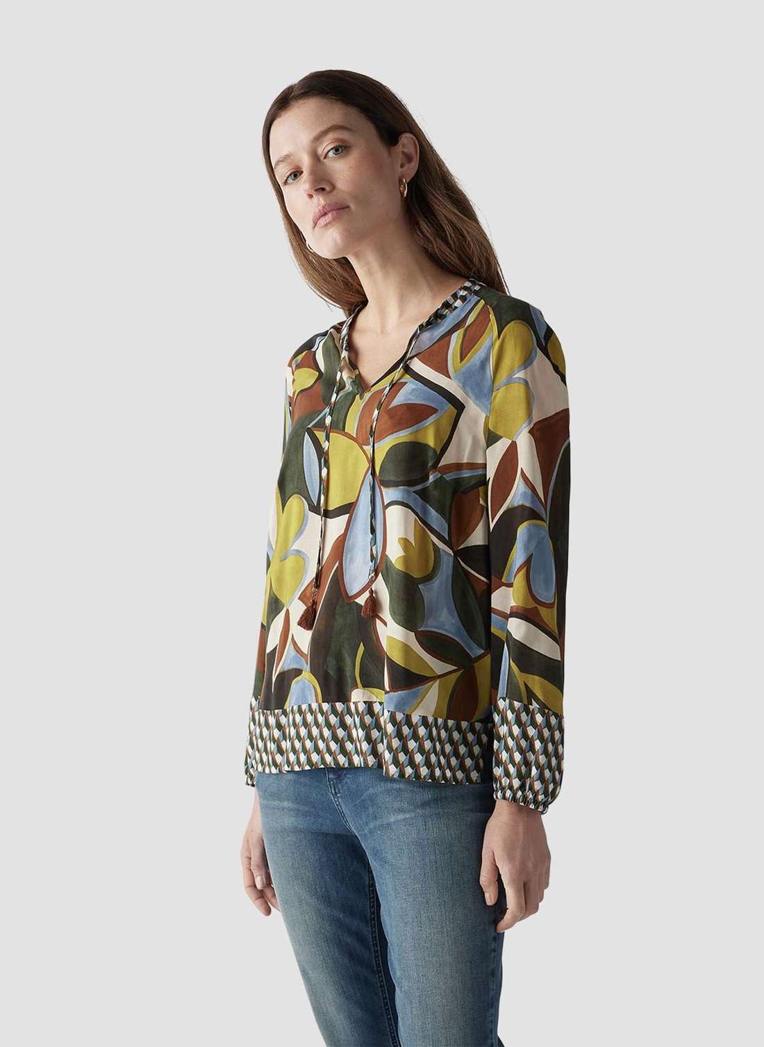 Классическая блузка Bunte Bluse, farbenfrohes Must-Have für Ihre Garderobe