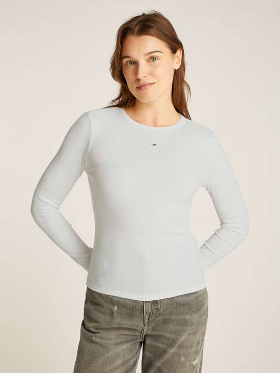 Рубашка с длинными рукавами и вышивкой логотипа TJW SLIM ESSENTIAL RIB LS