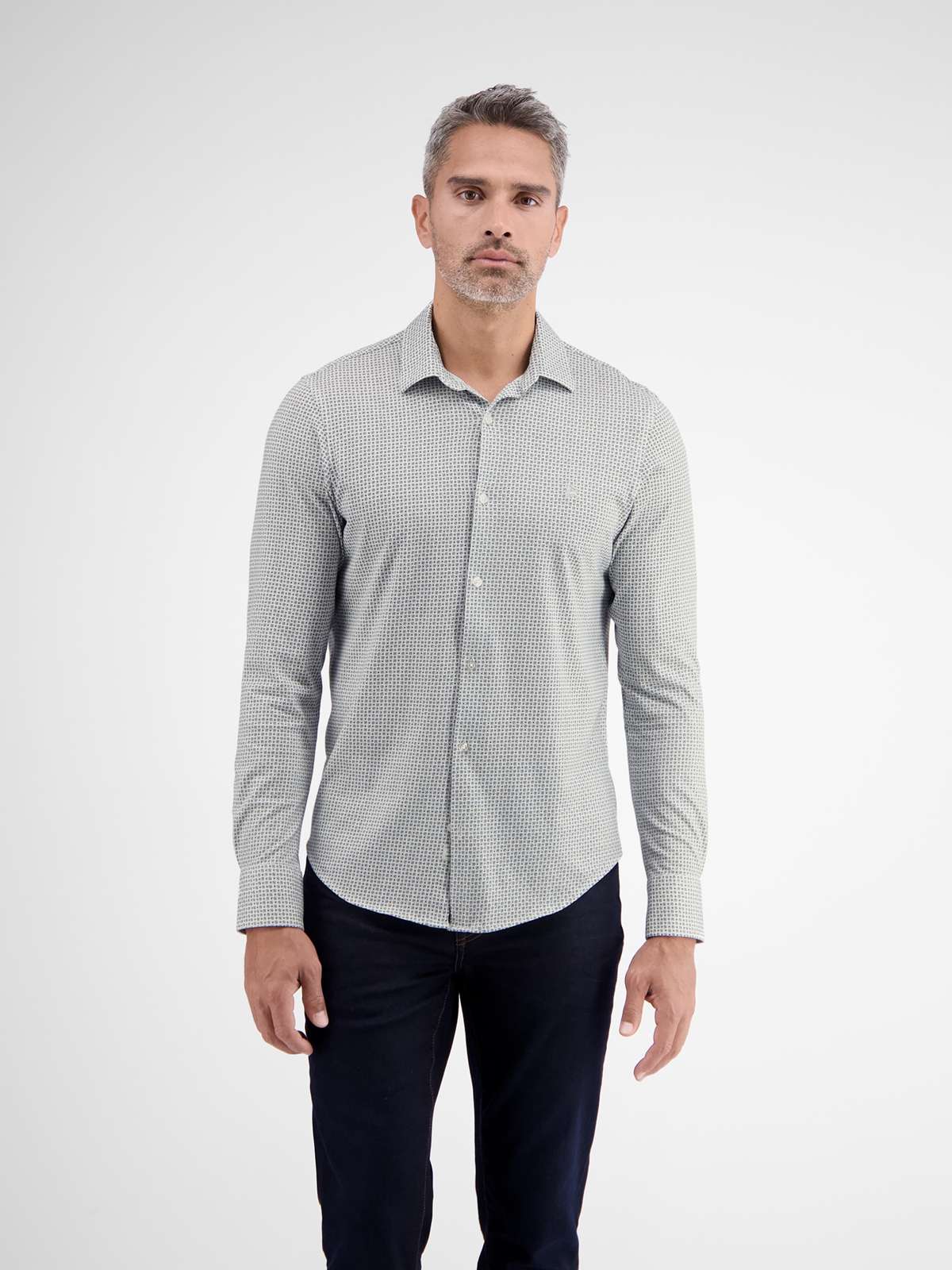 Флисовая рубашка LERROS Jerseyhemd mit Mini-AOP