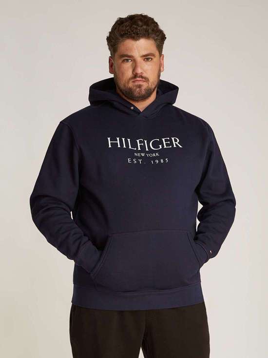 Худи больших размеров с вышивкой логотипа на рукаве. BT-BIG HILFIGER HOODY-B