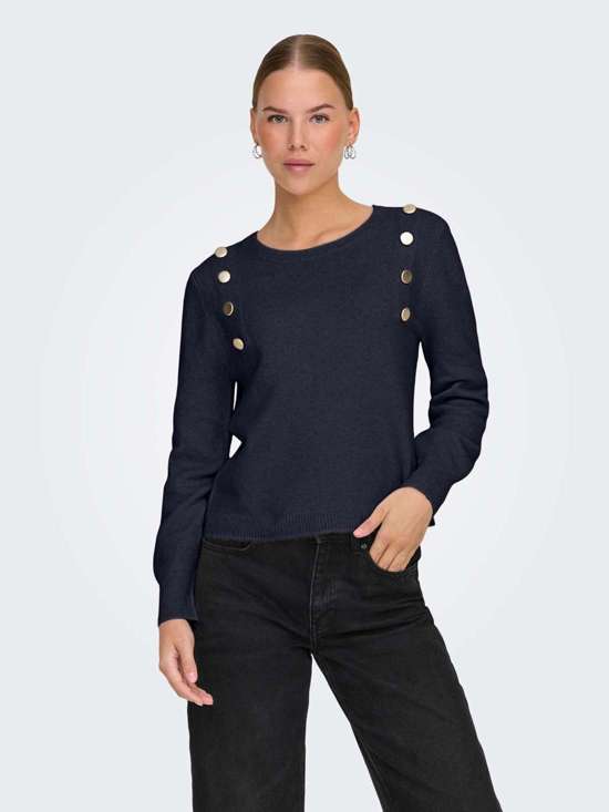 Вязаный свитер ONLJEANETT LIFE LS BUTTON O-NECK CS KNT