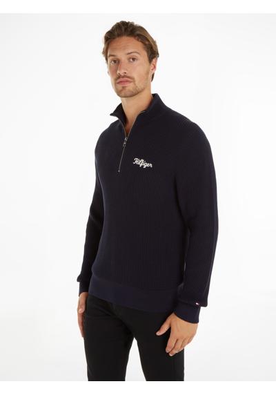 Свитер с круглым вырезом HILFIGER GRAPHIC WAFFLE ZIP MOCK