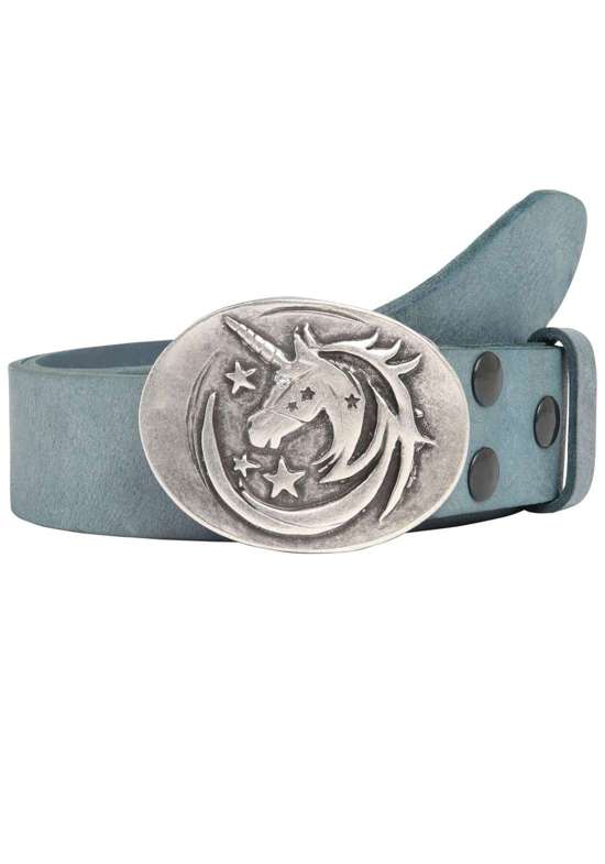 Кожаный ремень со сменной застежкой. Einhorn Kristall