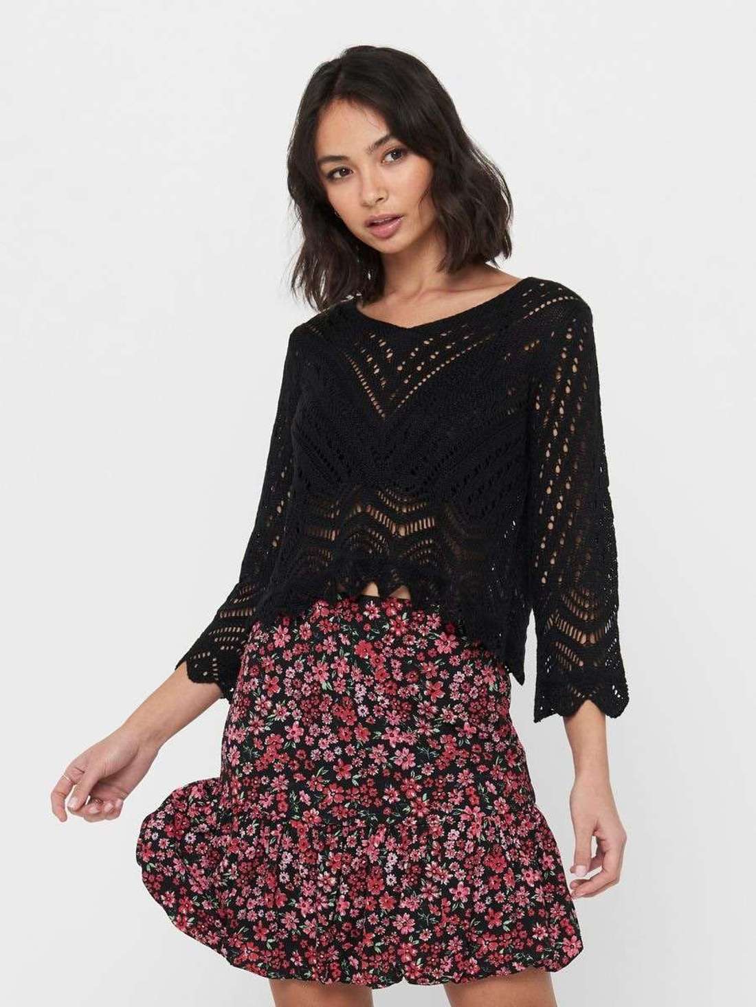 Вязаный свитер NEW SUN 3/4 CROPPED PULLOVER KNT NOOS