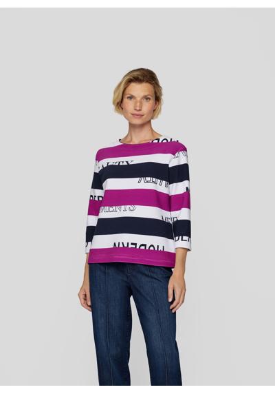 Толстовка Stylisches 3/4-Arm-Shirt mit Streifenmuster