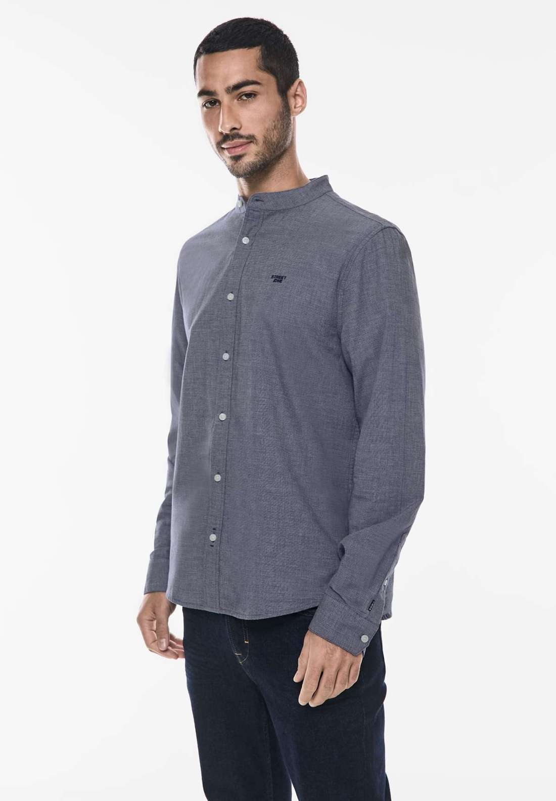 Рубашка с длинными рукавами и планкой на пуговицах