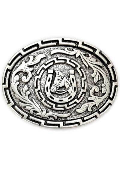 Пряжка ремня Pferde Oval Hufeisen Silber