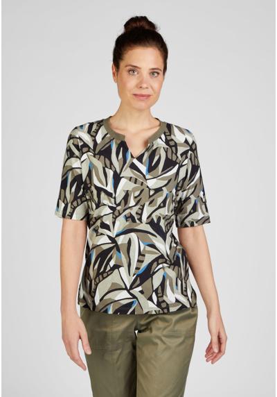 Рубашка с принтом T-Shirt in erdigen Grüntönen