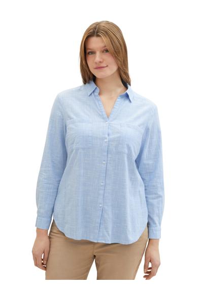Блузка-рубашка с накладными нагрудными карманами