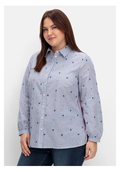 Блузка-рубашка, с вышивкой, качественный поплин.