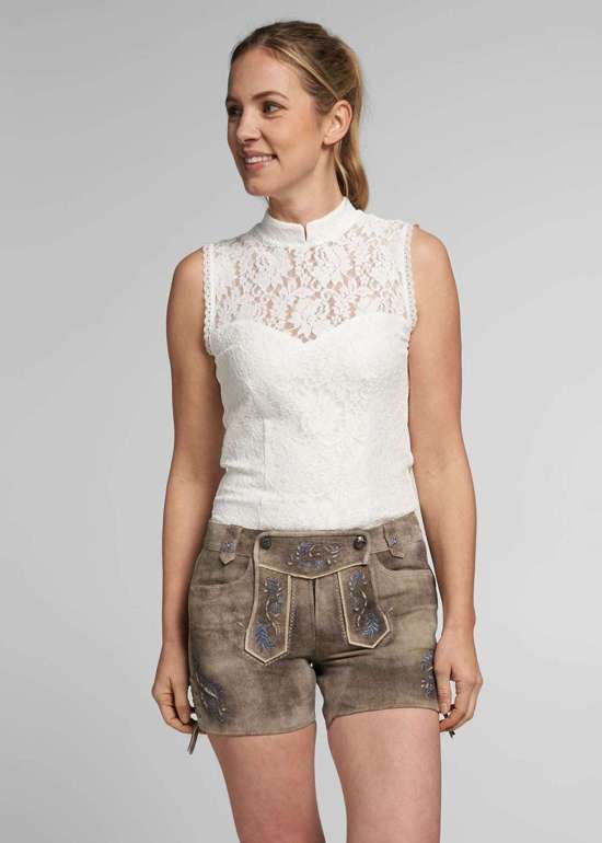 Кожаные брюки с вышивкой цветочного мотива Alysa