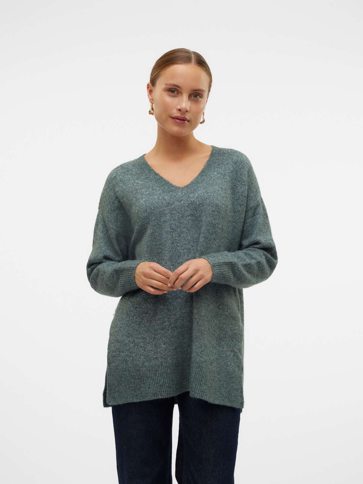 свитер с V-образным вырезом VMFILUCA LS V-NECK LONG PULLOVER GA NOOS