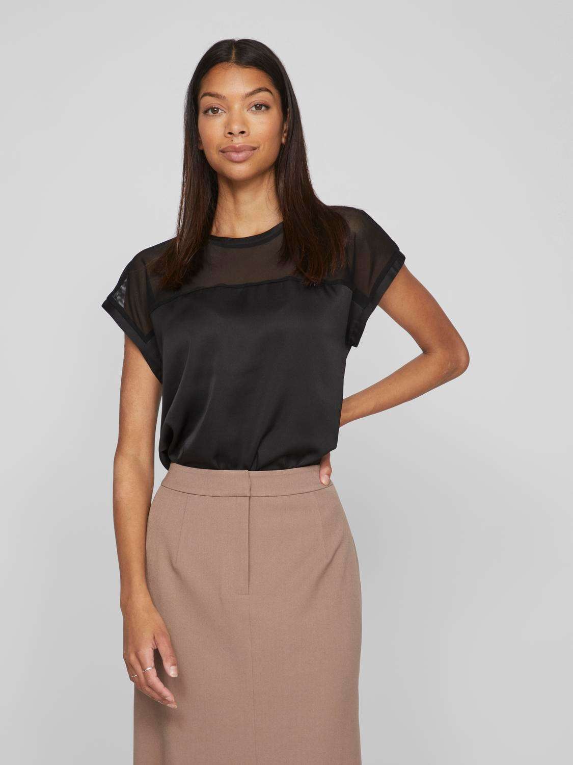 Рубашка с коротким рукавом VIELLETTE O-NECK S/S MESH TOP - NOOS