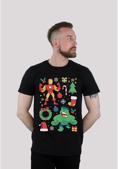 футболка Marvel Universe Iron Man And Hulk Weihnachten
