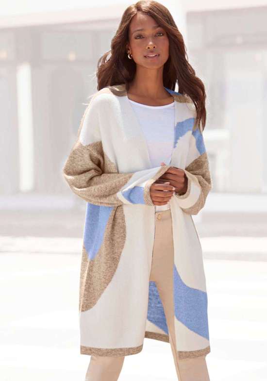 Длинный кардиган с узором