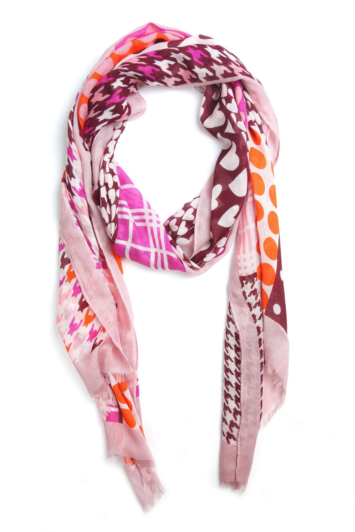 Модный шарф (1 штука), яркое сочетание цветов и форм.