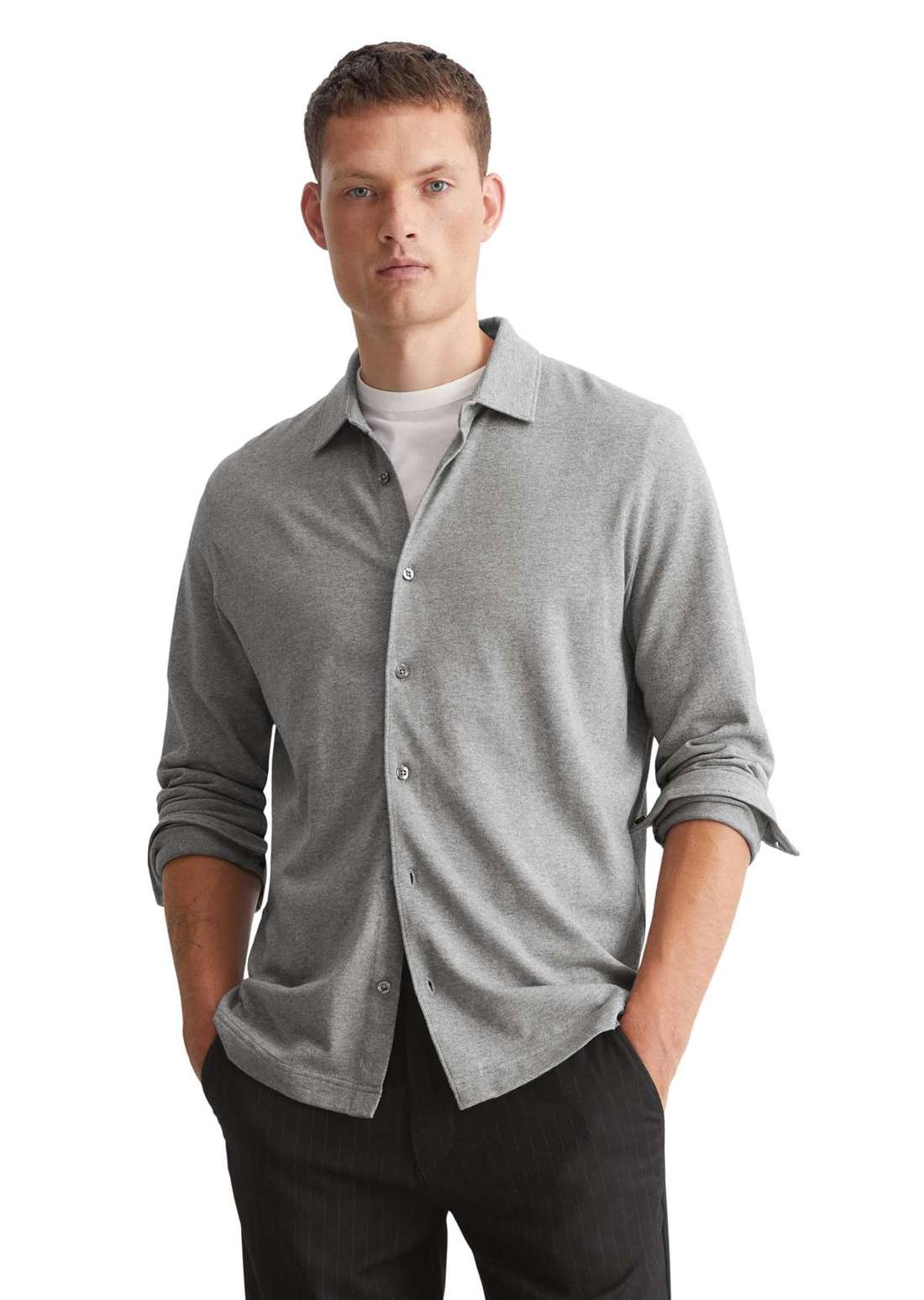 Рубашка поло с длинными рукавами mit Knopfleiste