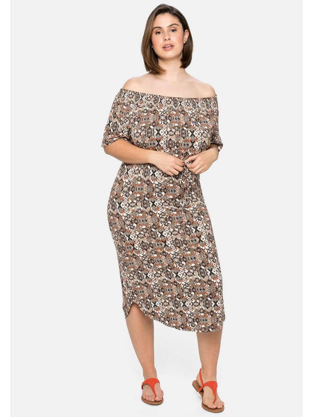 Пляжное платье с присборенным вырезом Carmen Große Größen