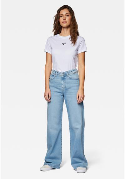 Джинсы свободного покроя, полностью синие свободные джинсы с широкими штанинами.