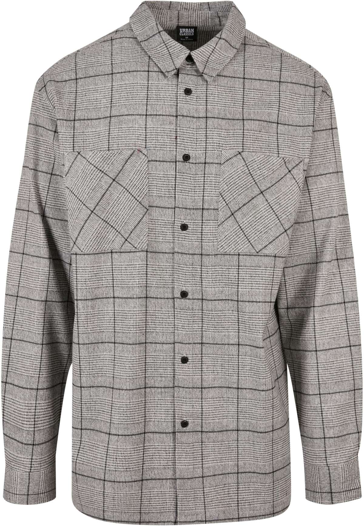Рубашка с длинным рукавом Urban Classics Herren Long Oversized Checked Greyish Shirt