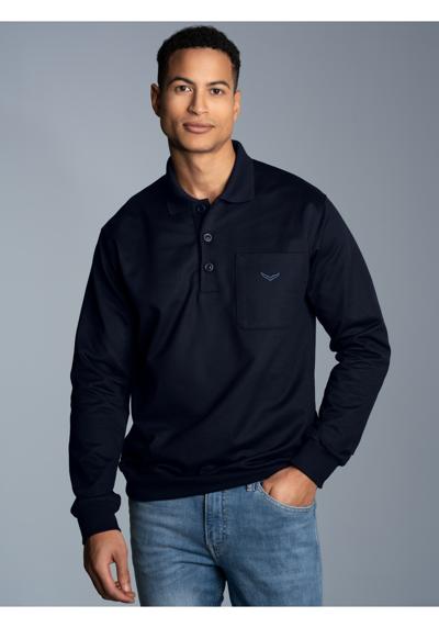 толстовка TRIGEMA Langarm Polo aus Sweat-Qualität