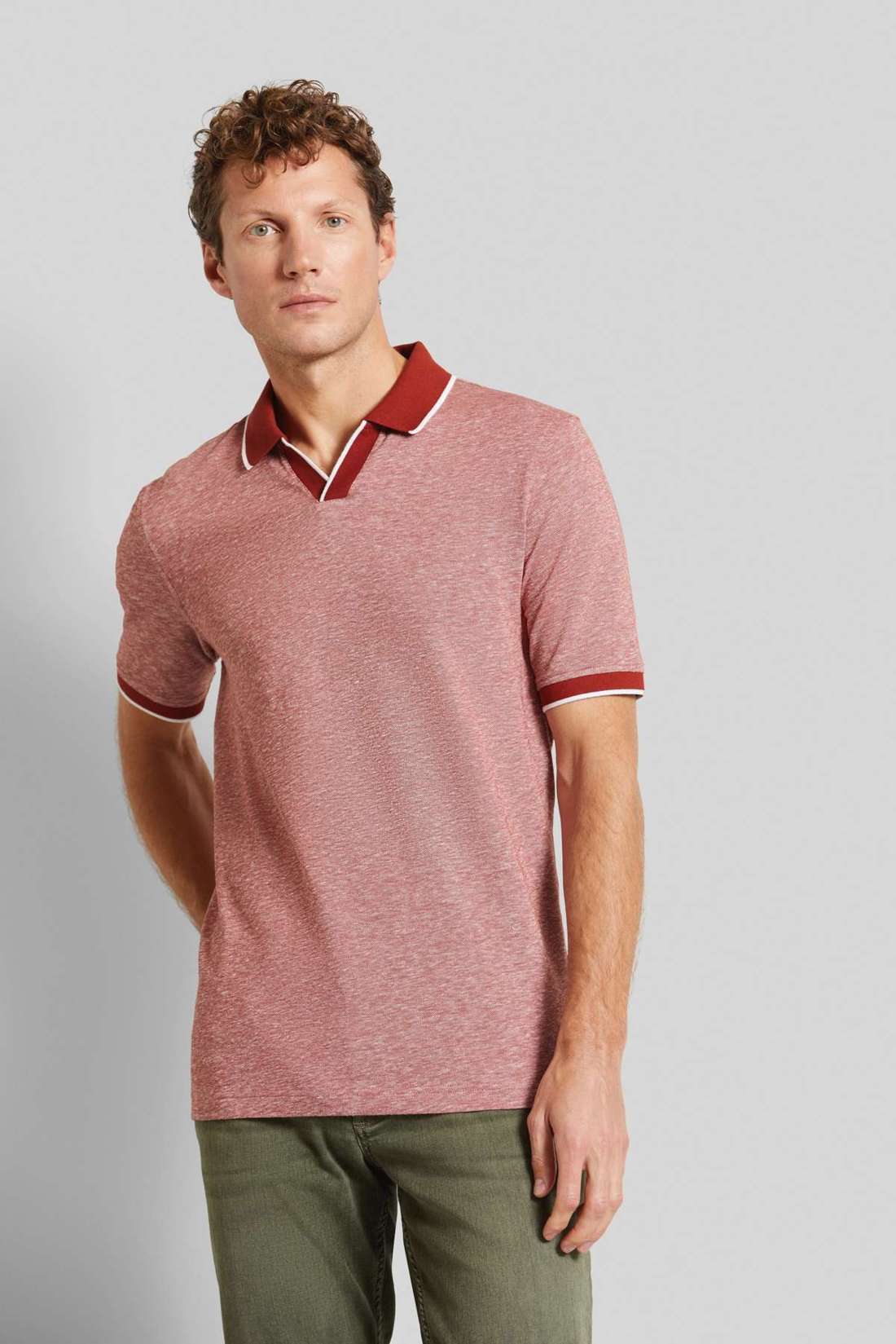 Рубашка-поло с контрастными полосками