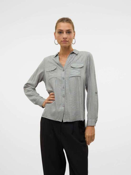 Блузка-рубашка с эффектом блесток VMBUMPY LS GLITTER SHIRT WVN GA NOOS
