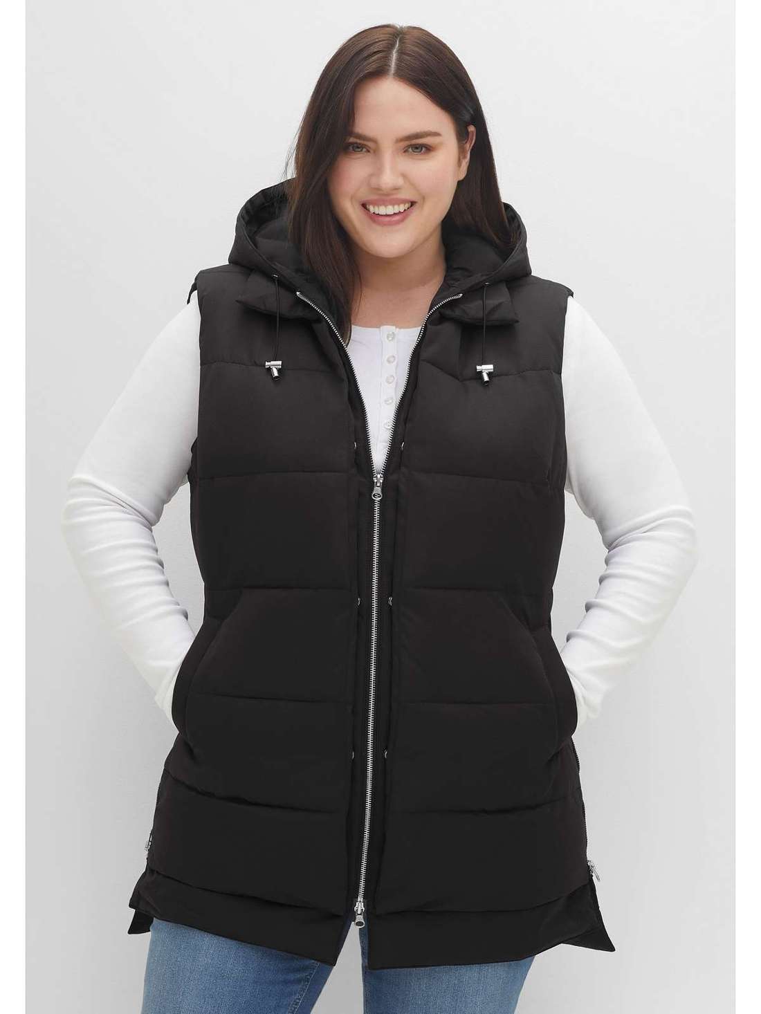 Стеганый жилет с боковыми молниями Große Größen