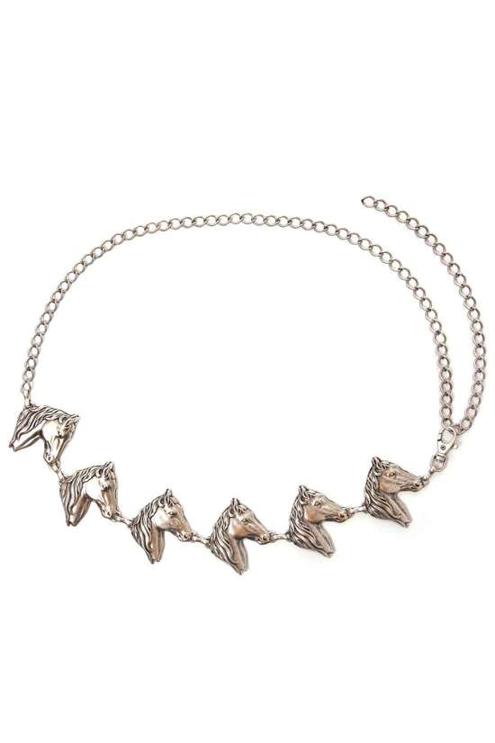 Ремень-цепочка с конскими головами Eija