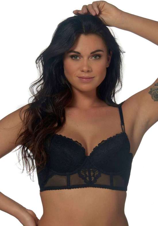 Бюстгальтер на косточках с деталями из прозрачного кружева TYANNA