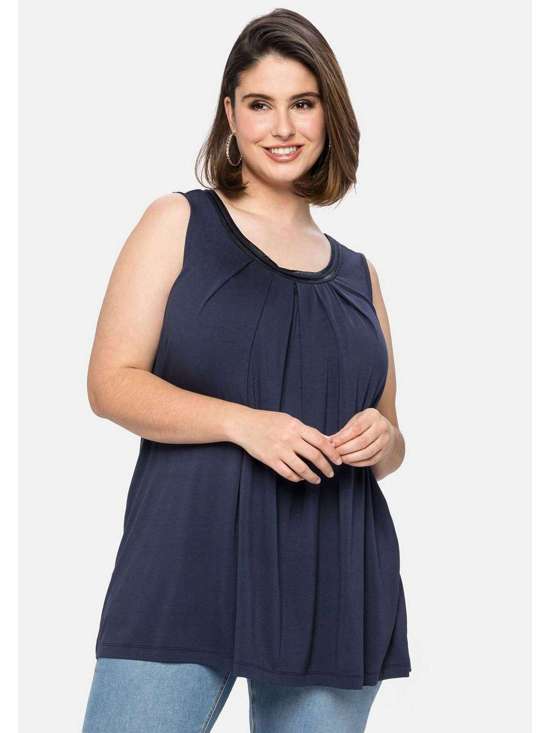 Майка со складками на вырезе Große Größen