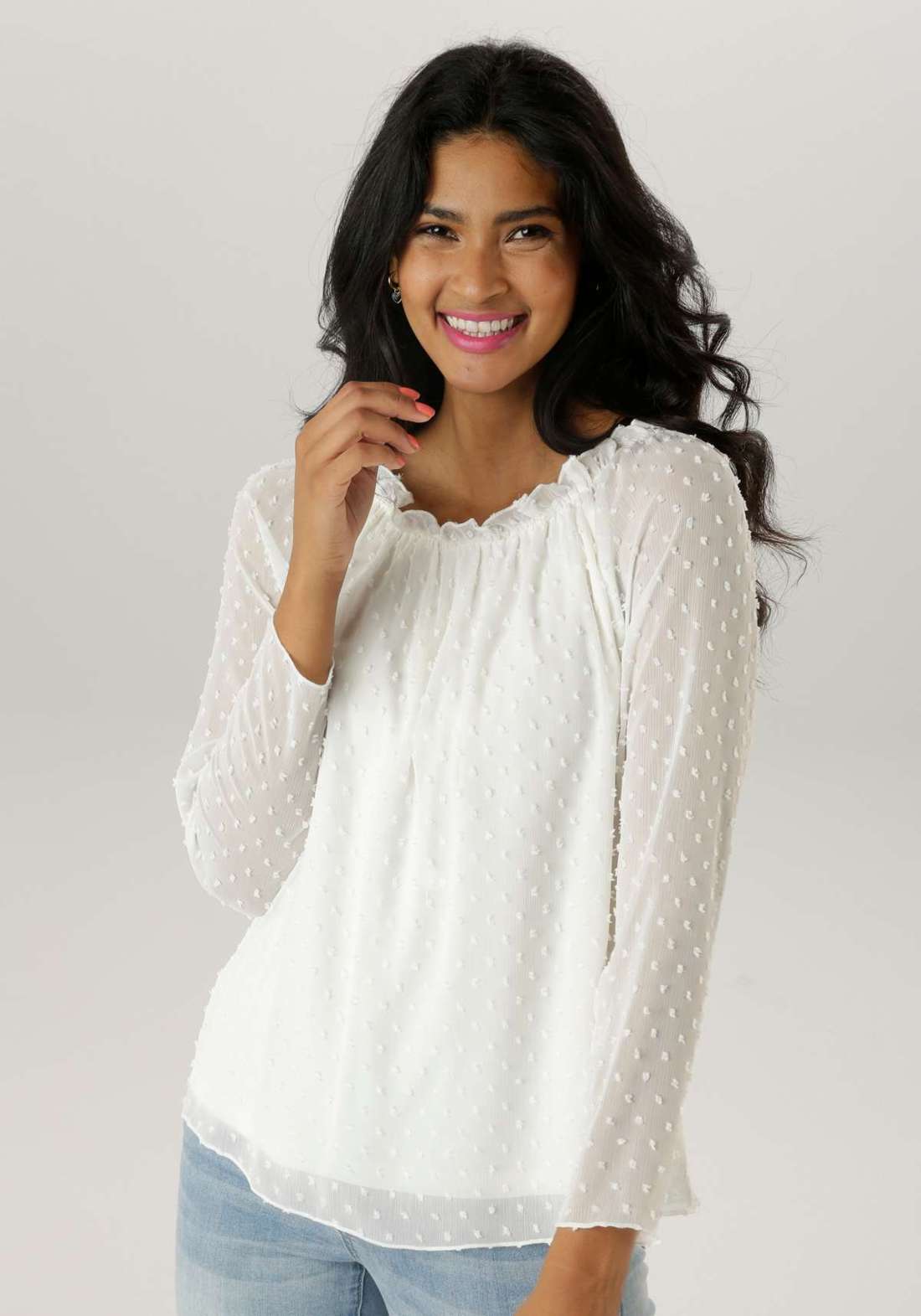 Блуза-слип с широким вырезом и эластичной резинкой - НОВАЯ КОЛЛЕКЦИЯ