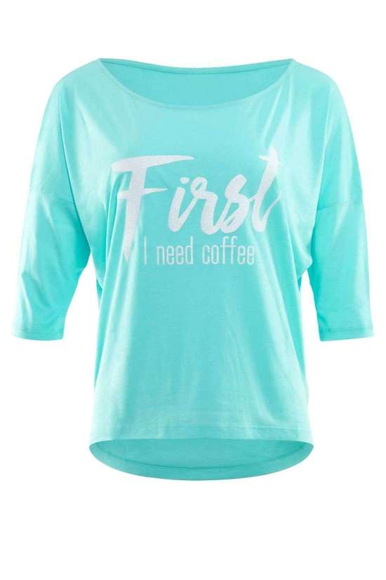 Рубашка с рукавом 3/4 и белым блестящим принтом MCS001 ultra leicht