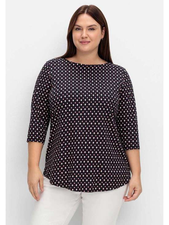 Рубашка с рукавом 3/4 и графичным минималистичным принтом Große Größen