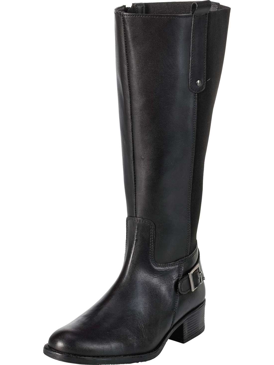 Ботинки с широким голенищем, декоративной пряжкой и эластичной вставкой. Große Größen