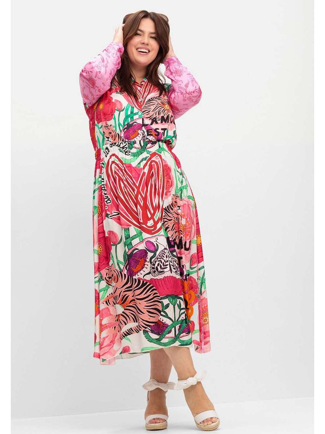 Юбка-макси с выразительным принтом по всей поверхности. Große Größen