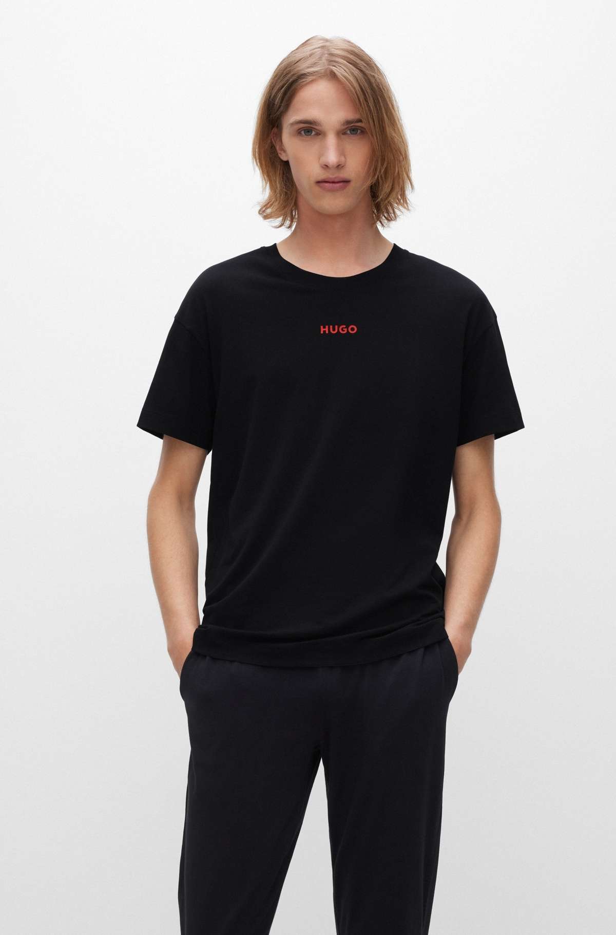 Рубашка с круглым вырезом и надписью Hugo на груди Linked T-Shirt