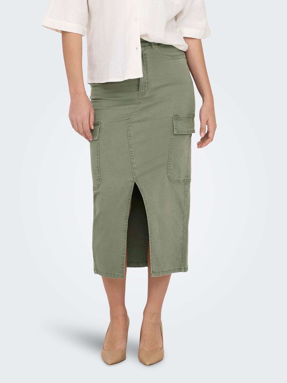 Юбка-карго ONLLOLA HW CARGO LONG SLIT SKIR PNT NOOS