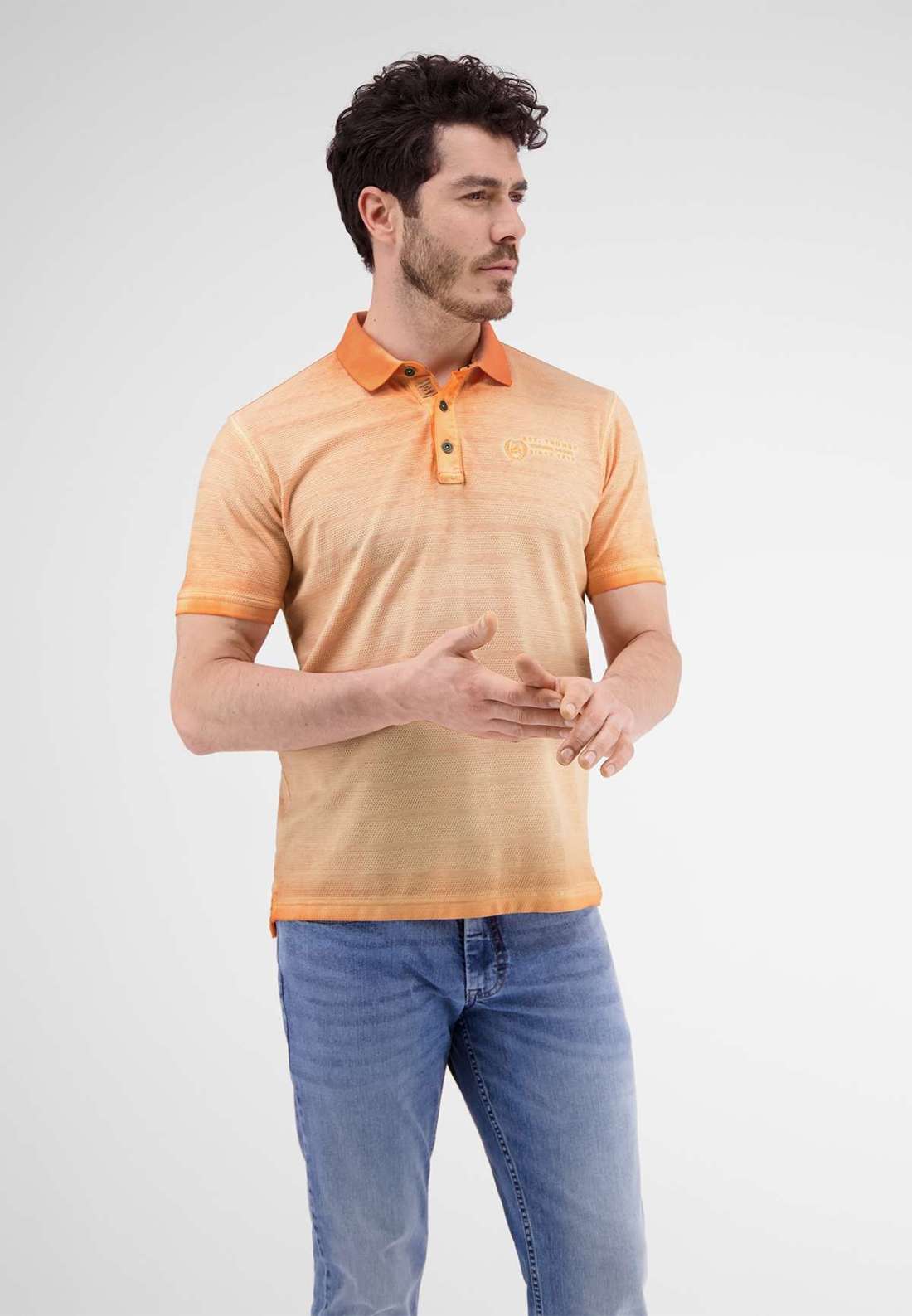 рубашка поло LERROS Poloshirt, gestreift in Strukturqualität