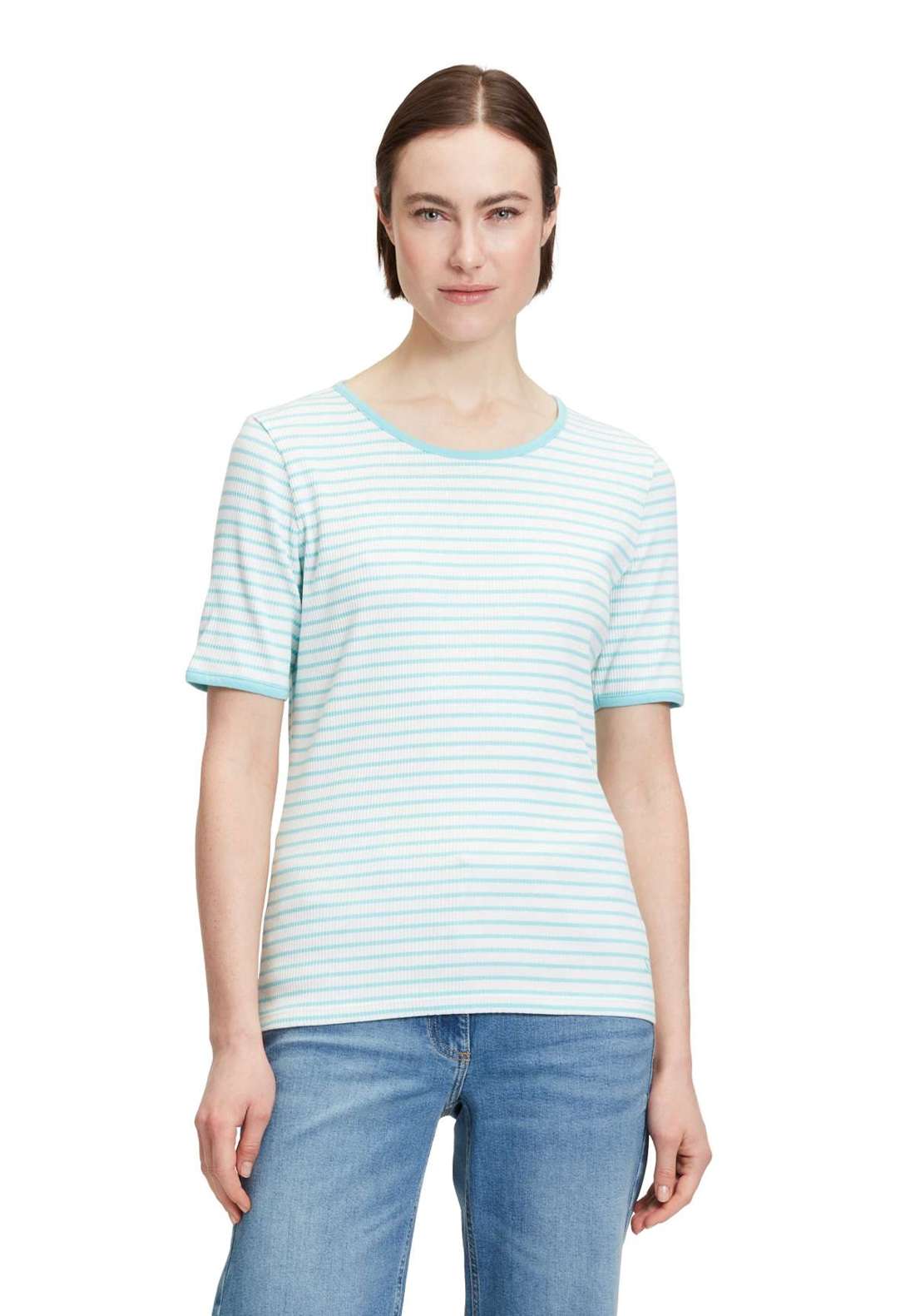 Рубашка с коротким рукавом Ringelshirt mit Rippenstruktur