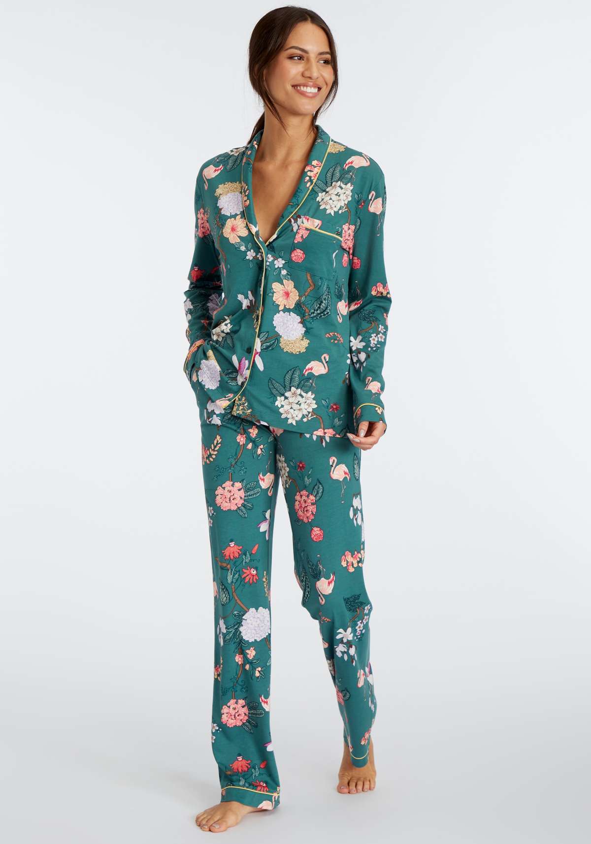 Пижамы (комплект, 2 шт.) с элегантным цветочным узором