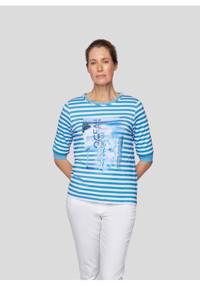 Рубашка с принтом Gestreiftes T-Shirt mit Front-Print