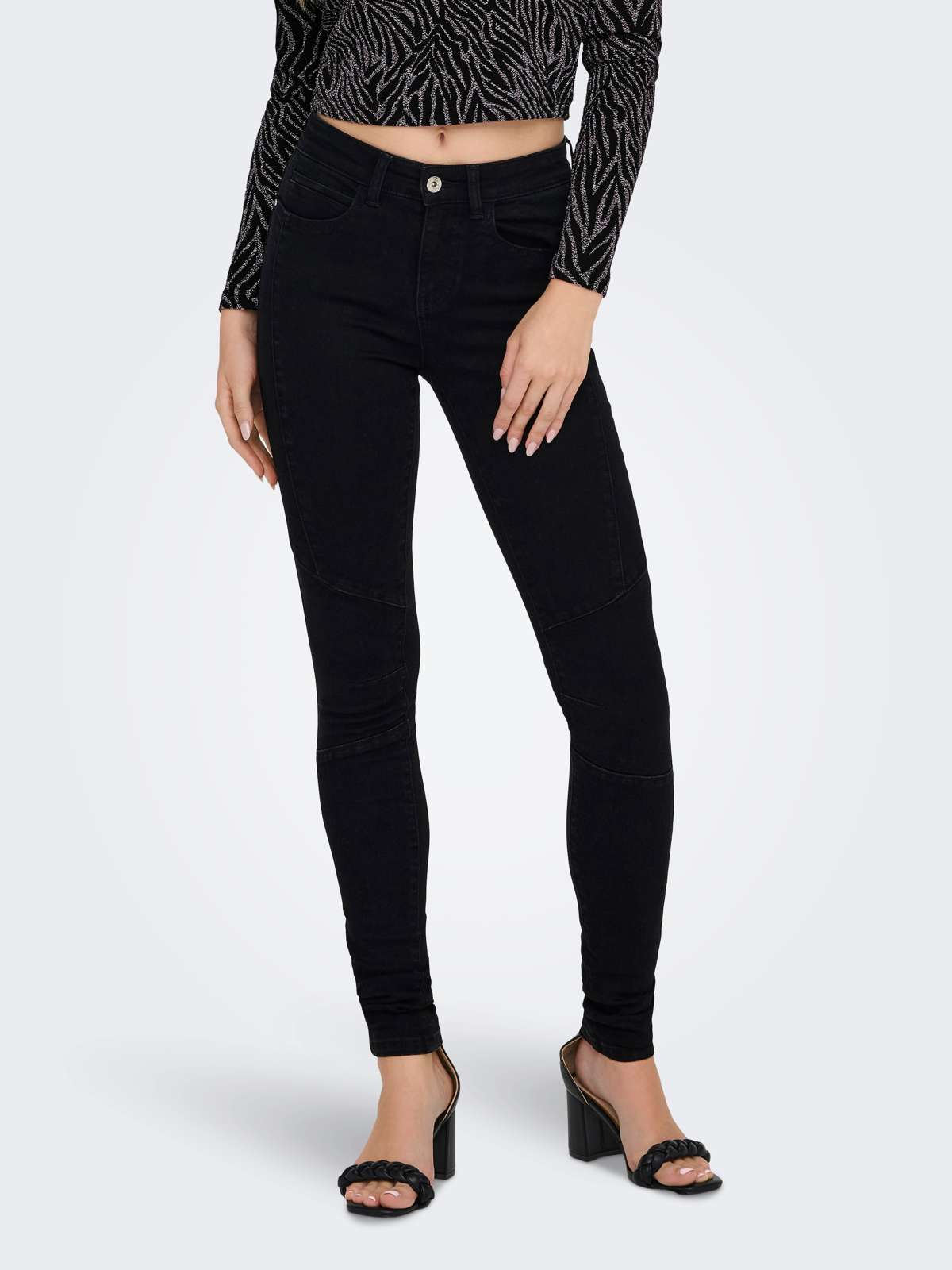 Джинсы скинни ONLHUSH MID WAIST SK BIKER COIN DNM MAS