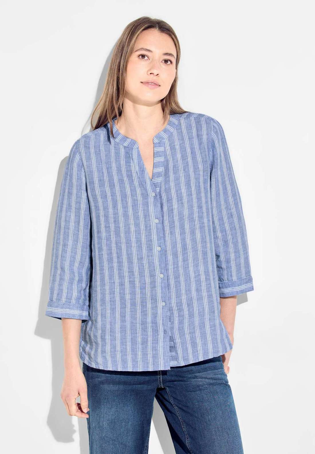 Блузка-рубашка с рукавами 3/4