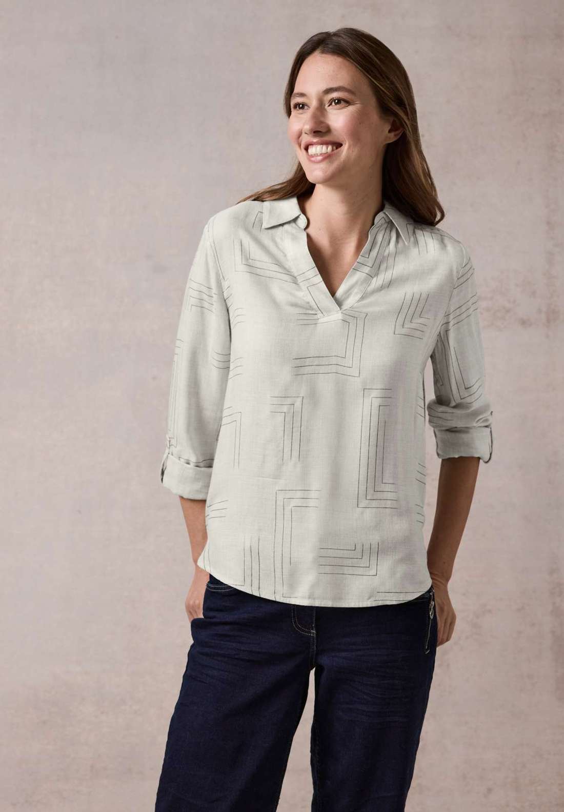 Блуза с длинными рукавами и принтом из фольги