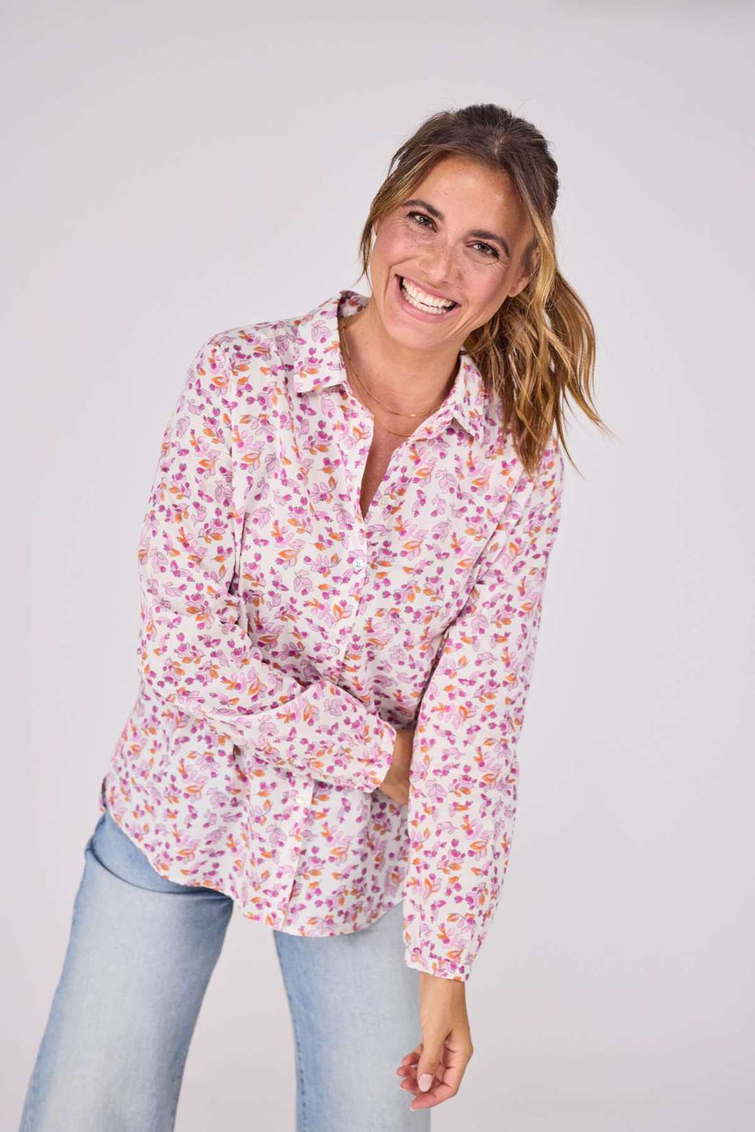 Блуза-рубашка с принтом по всей поверхности EmeeL