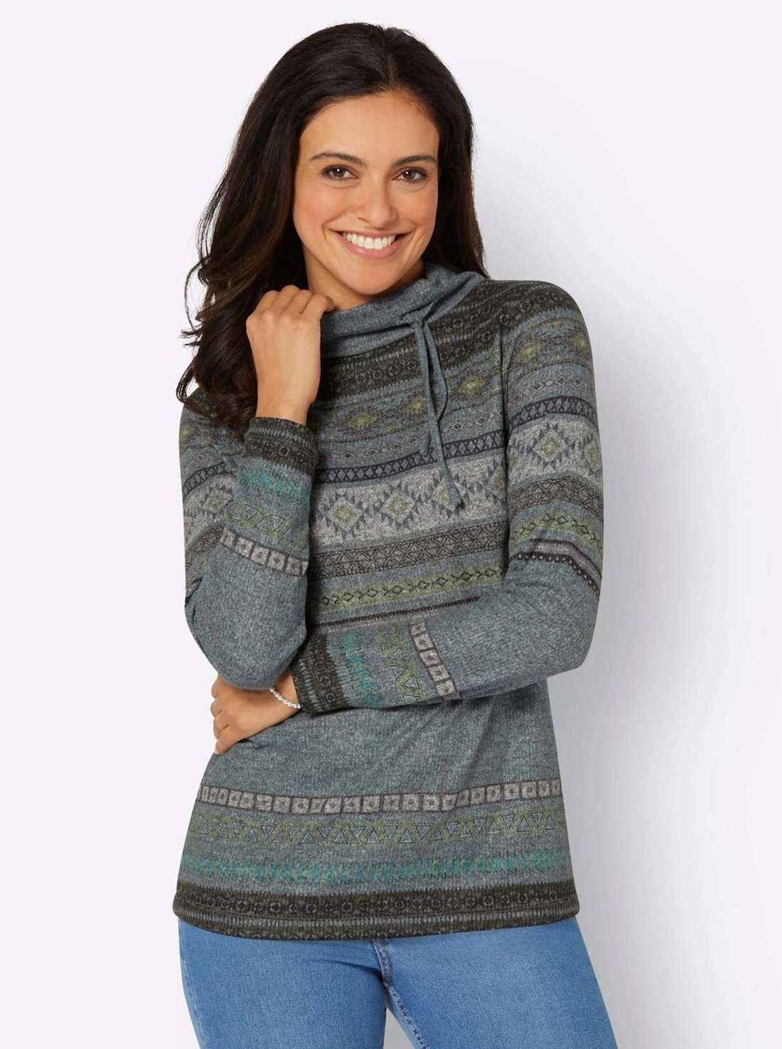 рубашка с воротником стойкой Druck-Shirt