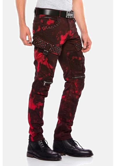 Прямые джинсы с элементами байкера и панка Jeans