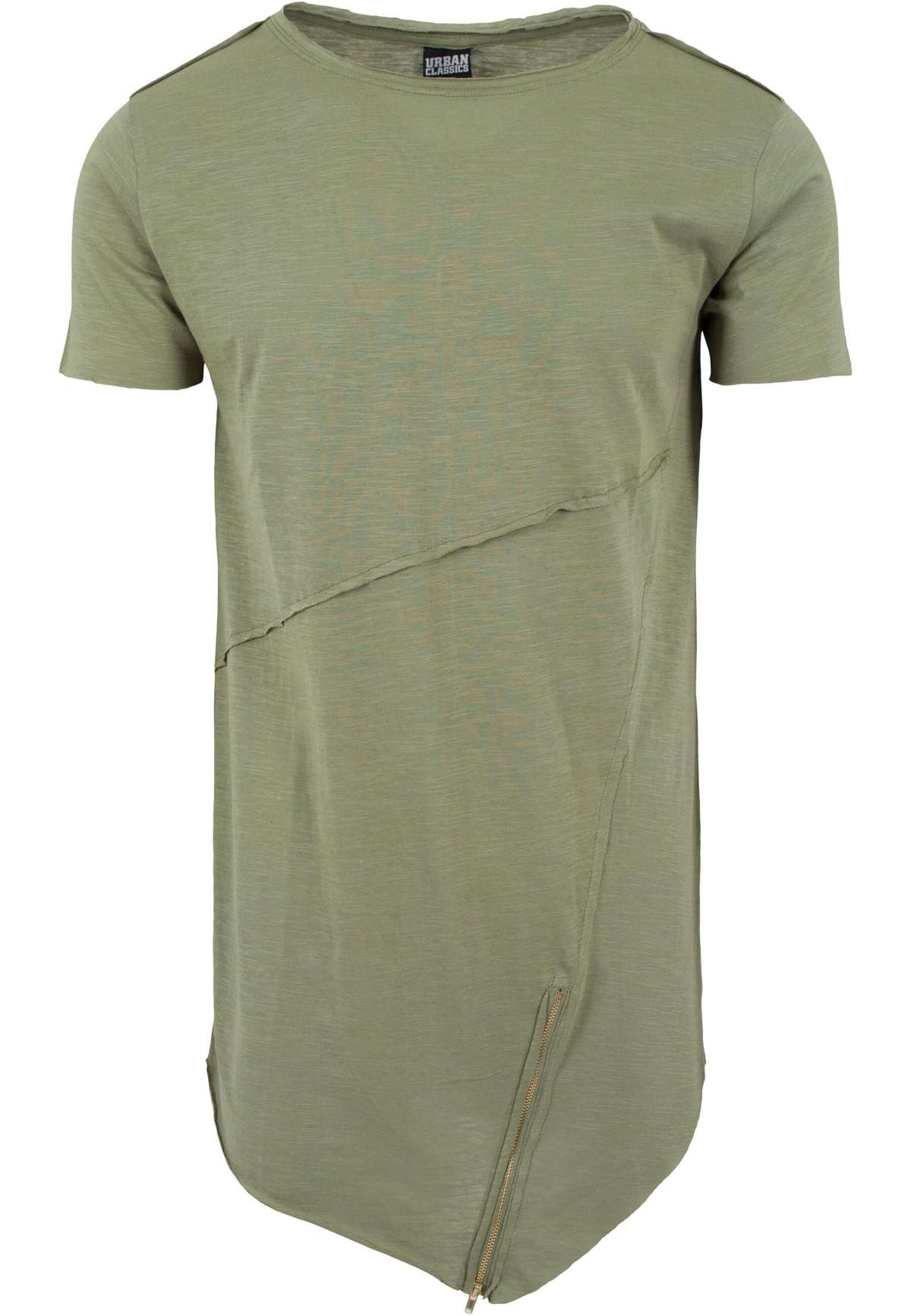 футболка Urban Classics Herren Long Open Edge Front Zip Tee